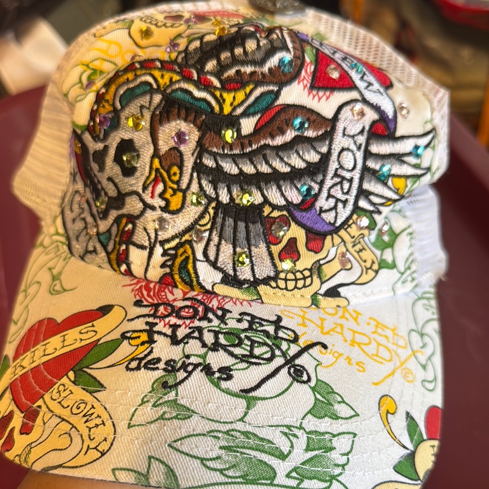 Ed Hardy White and Red Eagle Drawing Art